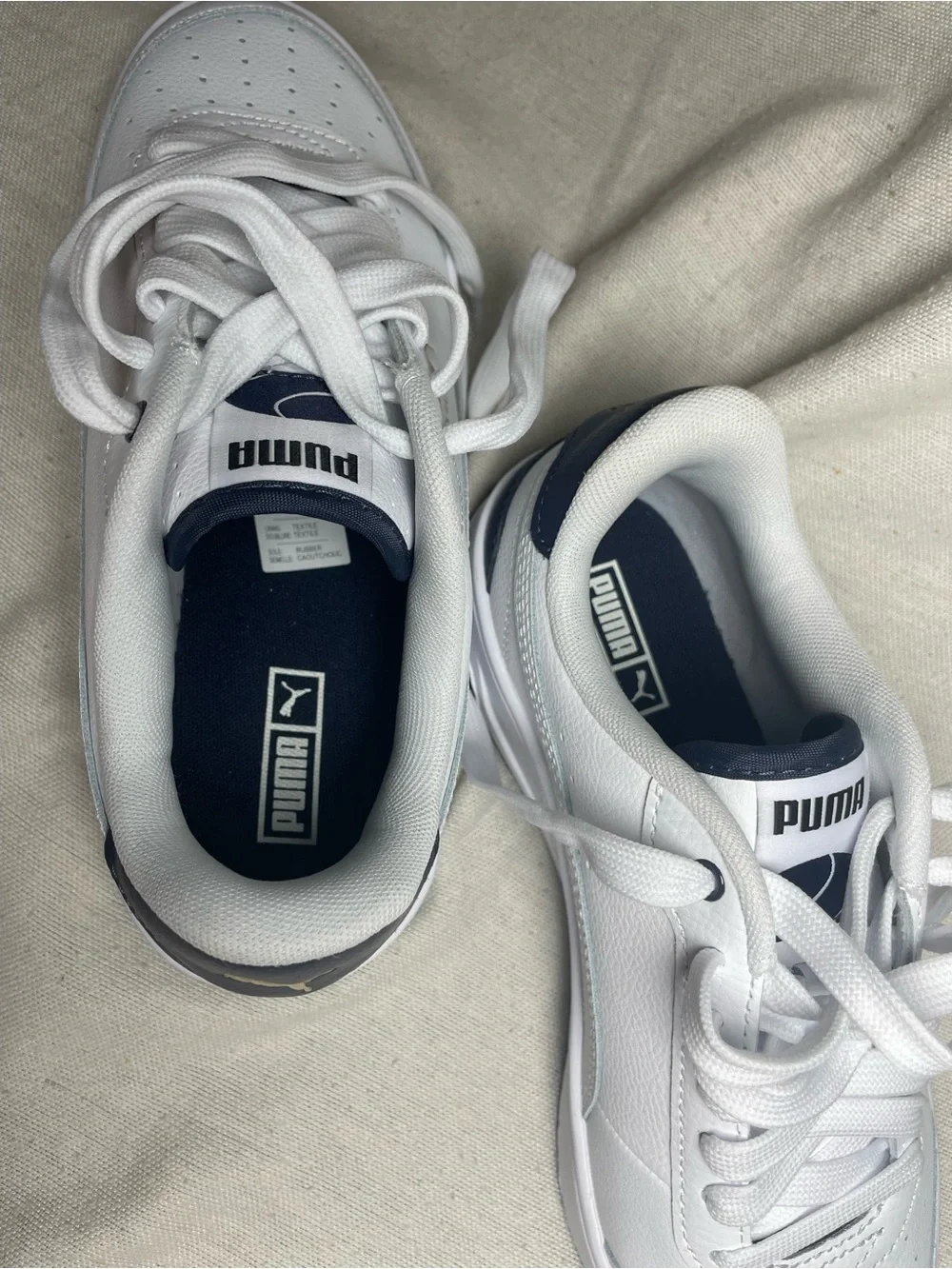 Puma Men’s White Sneakers with Navy Accents